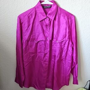 Adrienne Vittadini Pink Button-Up Blouse